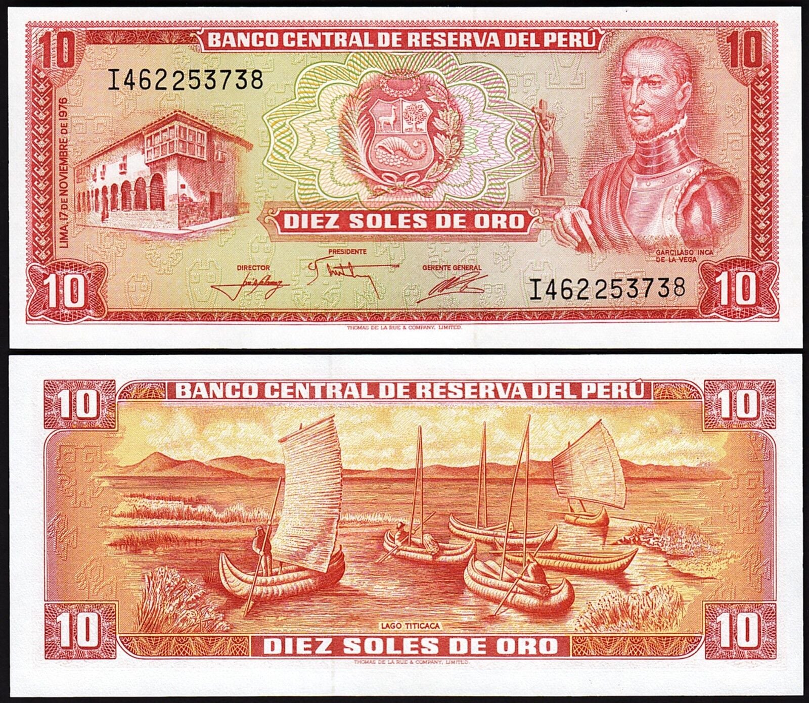 Peru 10 Soles 1976 Çil Pick 112
