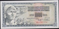 Yugoslavya 1000 Dinar 1978 Çok Çok Temiz+
