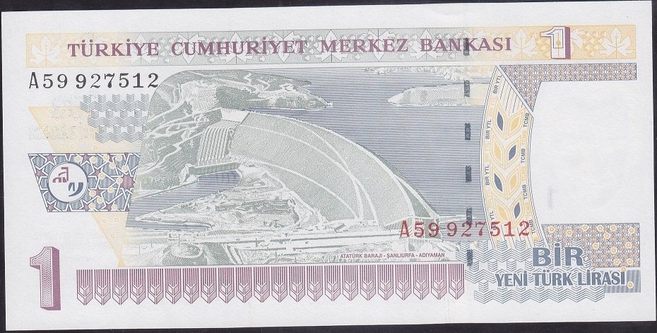 8.Emisyon 1 YTL A59 927512 Çil