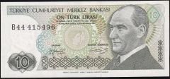 7.Emisyon 1.Tertip 10 Lira B44 415496 Çilaltı Çil