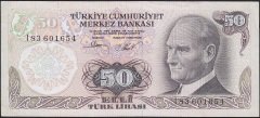 6.Emisyon 2.Tertip 50 Lira I83 601654 Çok Temiz+