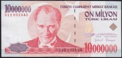 7.Emisyon 10 000 000 Lira D12 871845 Çok Temiz+