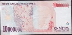7.Emisyon 10 000 000 Lira D12 871845 Çok Temiz+