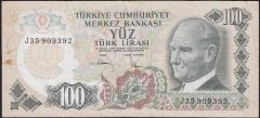 6.Emisyon 3.Tertip 100 Lira J35 909392 Çok Temiz