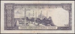 5.EMİSYON 4.TERTİP 500 LİRA V68 012771 HALİYLE  ( ÇERÇEVE KESİK )