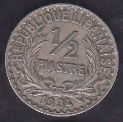 Lübnan 1/2 Piastre 1934
