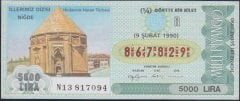 1990 9 ŞUBAT ÇEYREK BİLET - R SERİSİ - Milli Piyango