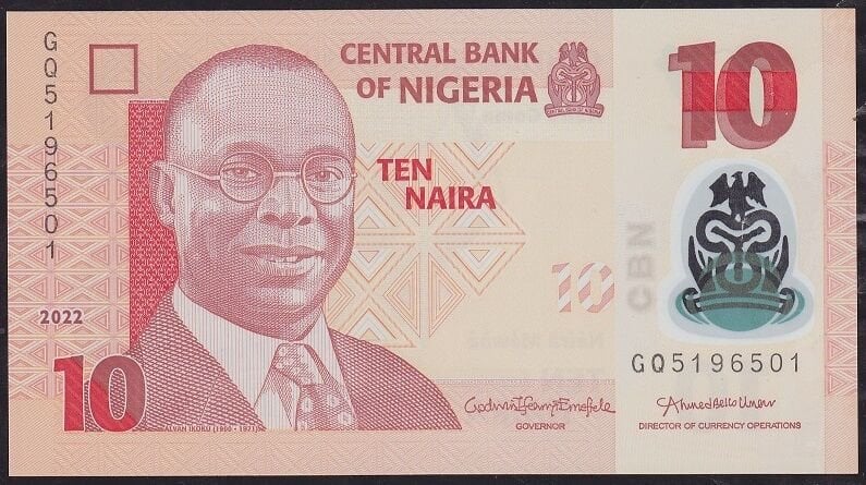 Nijerya 10 Naira 2022 Çil Polimer Pick 39