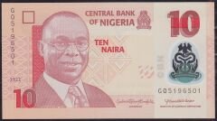 Nijerya 10 Naira 2022 Çil Polymer