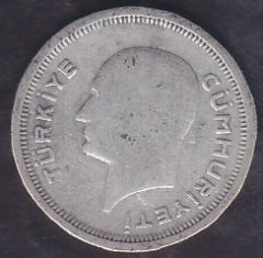 1935 Yılı 25 Kuruş Gümüş