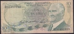6.EMİSYON 1.TERTİP 10 LİRA B24 492325 TEMİZ