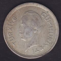 1940 Yılı 1 Lira Gümüş