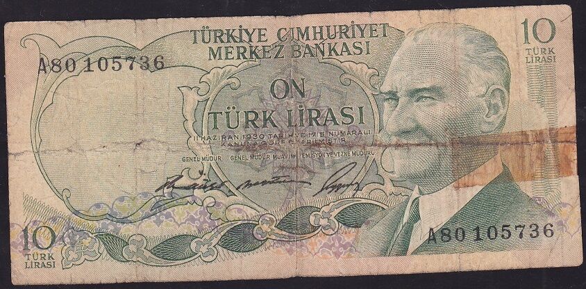 6.Emisyon 1.Tertip 10 Lira A80 105736 Haliyle