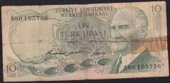 6.Emisyon 1.Tertip 10 Lira A80 105736 Haliyle