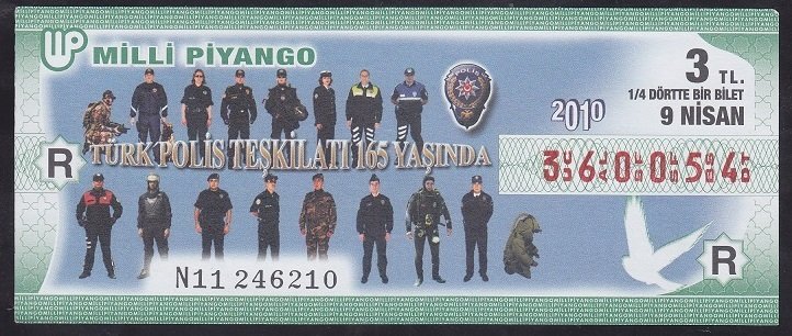 2010 9 NİSAN ÇEYREK BİLET - R SERİSİ