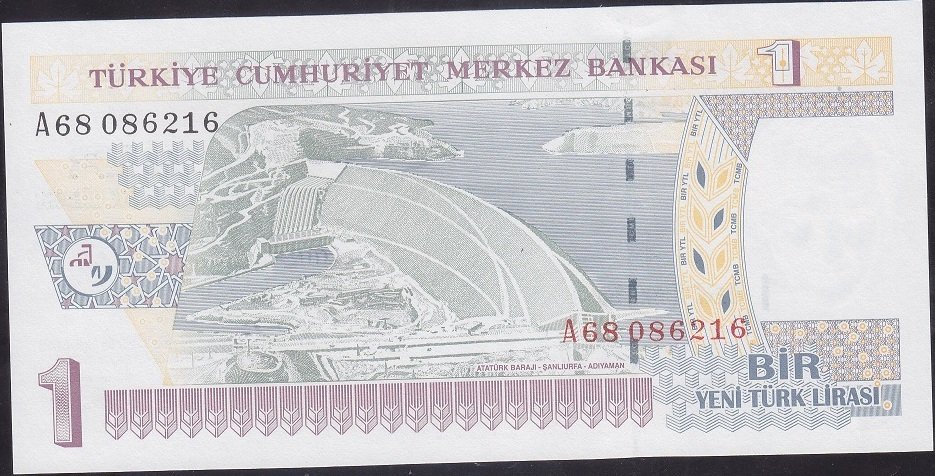 8.Emisyon 1 YTL A68 086216 Çil