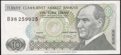 7.Emisyon 1.Tertip 10 Lira B38 259025 Çilaltı Çil