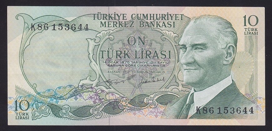 6.EMİSYON 2.TERTİP 10 LİRA K86 153644 ÇİLALTI