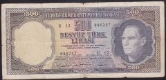 5.EMİSYON 4.TERTİP 500 LİRA U12 005257 TEMİZ