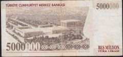 7.Emisyon 5 000 000 Lira F81 521063 Çok Temiz
