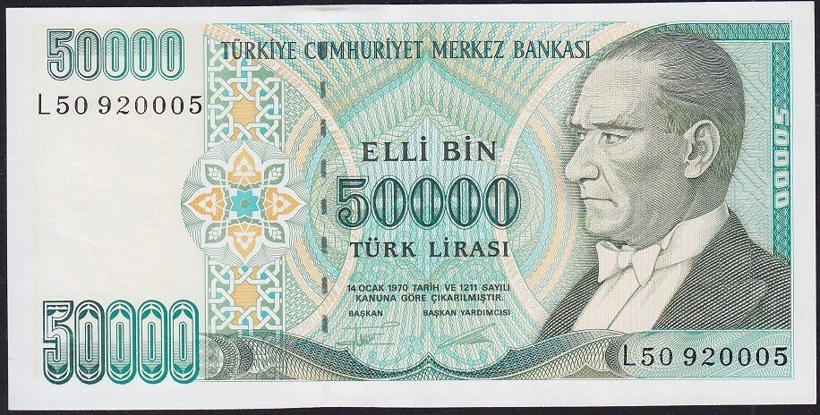 7.Emisyon 2.Tertip 50000 Lira L50 920005 Çil