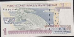 8.Emisyon 1 YTL A76 093765 Çil