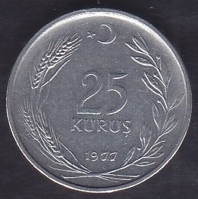 1977 YILI 25 KURUŞ ÇÇT