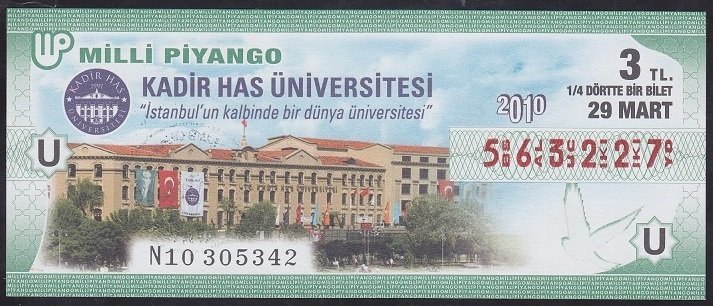 2010 29 MART ÇEYREK BİLET - U SERİSİ