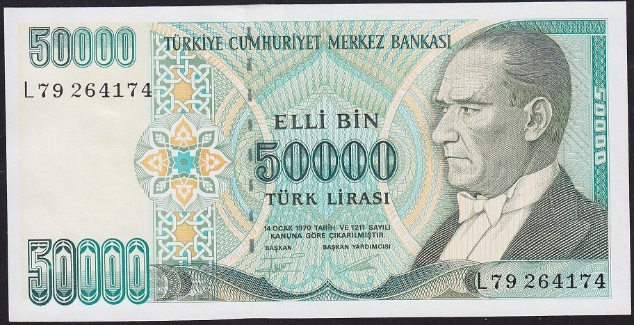 7.Emisyon 2.Tertip 50000 Lira L79 264174 Çilaltı Çil