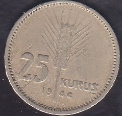 1944 Yılı 25 Kuruş