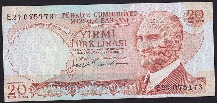 6.Emisyon 2.Tertip 20 Lira E27 075173 Çilaltı Çil