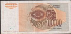 Yugoslavya 10000 Dinar 1992 Çok Temiz+ ( ZA ) Replacement