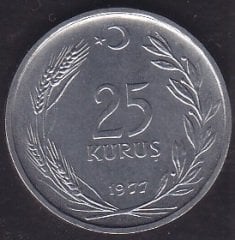 1977 YILI 25 KURUŞ ÇİL