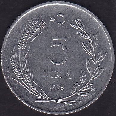 1975 Yılı 5 Lira