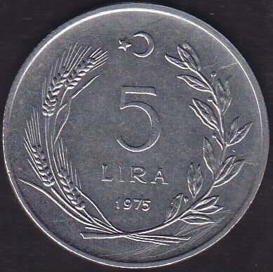 1975 Yılı 5 Lira