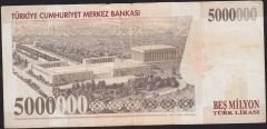 7.Emisyon 5 000 000 Lira F70 326247 Çok Temiz