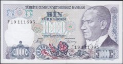7.Emisyon 2.Tertip 1000 Lira F19 111695 Çilaltı Çil