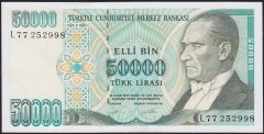 7.Emisyon 2.Tertip 50000 Lira L77 252998 Çilaltı