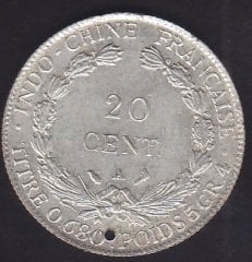 İNDOCHİNA 20 CENT 1921 GÜMÜŞ KAPLAMA eski para fiyatları