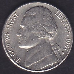 AMERİKA 5 CENT 1991 P