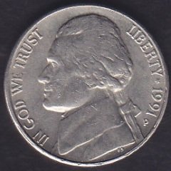 AMERİKA 5 CENT 1991 P