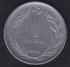 1960 Yılı 1 Lira Düz