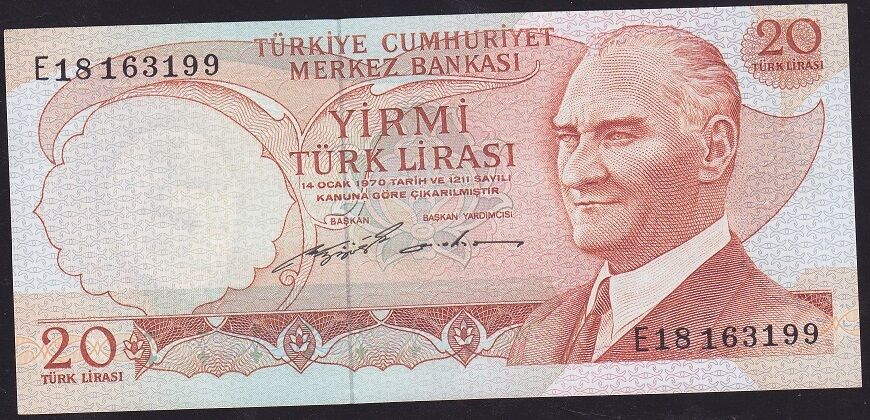 6.Emisyon 2.Tertip 20 Lira E18 163199 Çilaltı