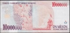 7.Emisyon 10 000 000 Lira D04 451496 Çok Temiz+