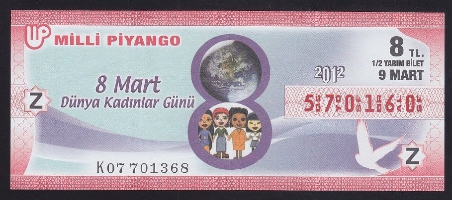 2012 9 MART YARIM BİLET - DÜNYA KADINLAR GÜNÜ
