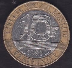 Fransa 10 Frank 1991
