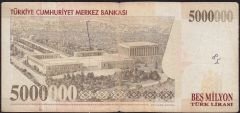 7.Emisyon 5 000 000 Lira A90 230681 Çok Temiz