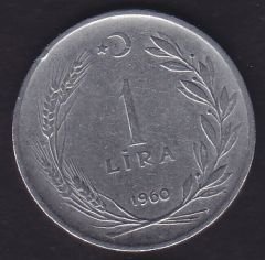 1960 Yılı 1 Lira Ters