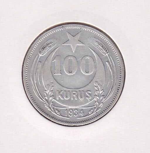 1934 Yılı 100 Kuruş Gümüş