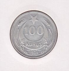 1934 Yılı 100 Kuruş Gümüş